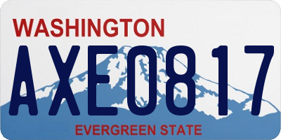 WA license plate AXE0817