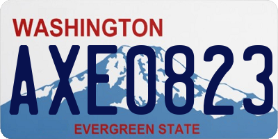 WA license plate AXE0823