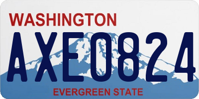 WA license plate AXE0824