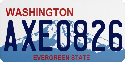 WA license plate AXE0826