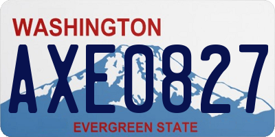 WA license plate AXE0827
