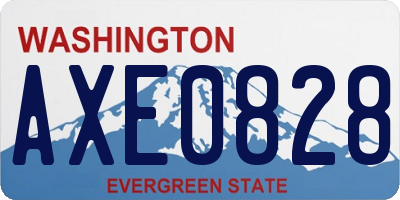 WA license plate AXE0828