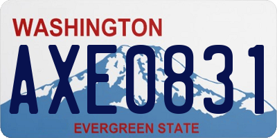 WA license plate AXE0831