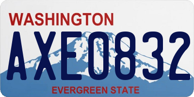 WA license plate AXE0832