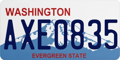 WA license plate AXE0835
