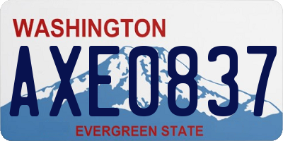 WA license plate AXE0837
