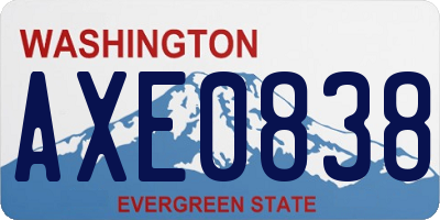 WA license plate AXE0838