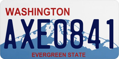 WA license plate AXE0841