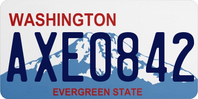 WA license plate AXE0842