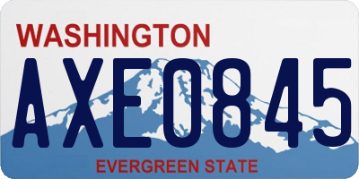 WA license plate AXE0845