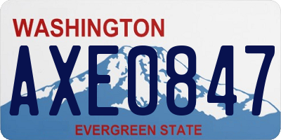 WA license plate AXE0847