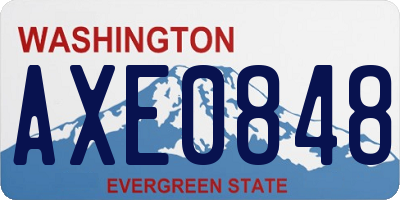 WA license plate AXE0848