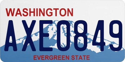 WA license plate AXE0849
