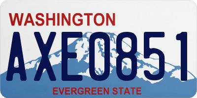 WA license plate AXE0851