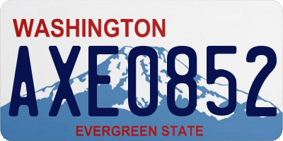 WA license plate AXE0852