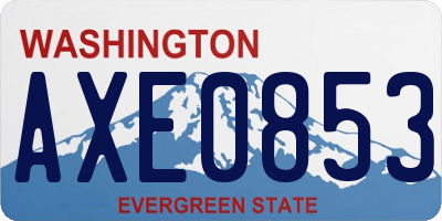 WA license plate AXE0853