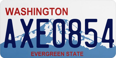WA license plate AXE0854