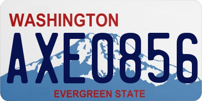 WA license plate AXE0856