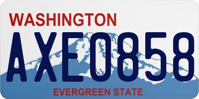 WA license plate AXE0858