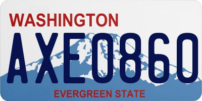 WA license plate AXE0860