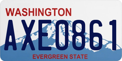 WA license plate AXE0861
