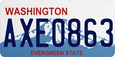 WA license plate AXE0863