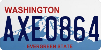 WA license plate AXE0864