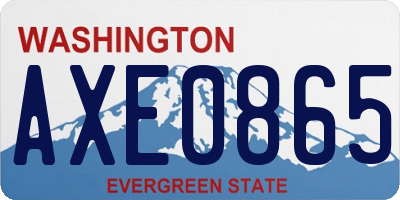 WA license plate AXE0865