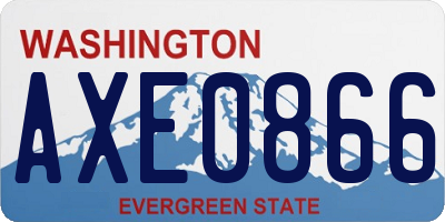 WA license plate AXE0866
