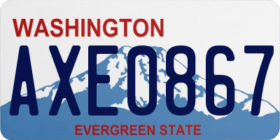 WA license plate AXE0867