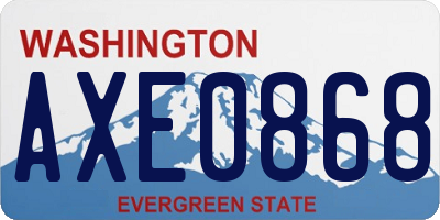 WA license plate AXE0868