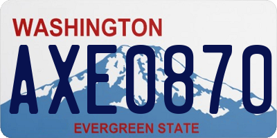 WA license plate AXE0870