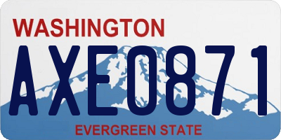 WA license plate AXE0871