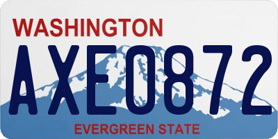 WA license plate AXE0872