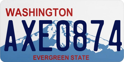 WA license plate AXE0874