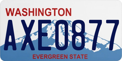 WA license plate AXE0877