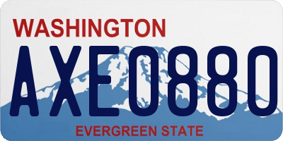 WA license plate AXE0880