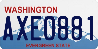 WA license plate AXE0881