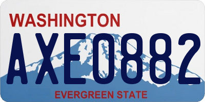 WA license plate AXE0882