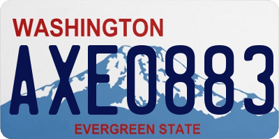 WA license plate AXE0883