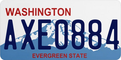 WA license plate AXE0884