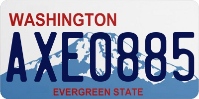 WA license plate AXE0885