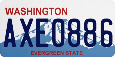 WA license plate AXE0886