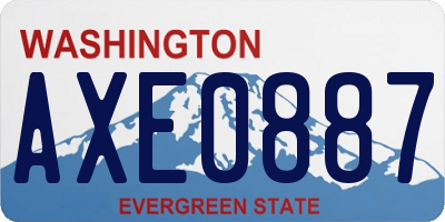 WA license plate AXE0887
