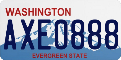 WA license plate AXE0888