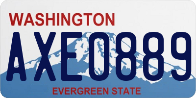 WA license plate AXE0889