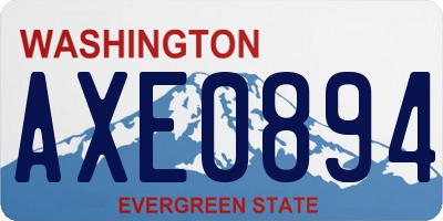 WA license plate AXE0894