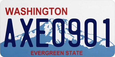 WA license plate AXE0901