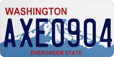 WA license plate AXE0904