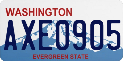 WA license plate AXE0905